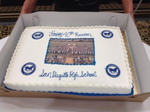 Cake with photo of 1975 commencement