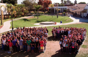 Class of 2007 in front of ampitheatre